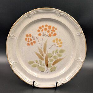 Vintage 12" Hearthside Hand Painted Stoneware Serving Platter with Floral Motif